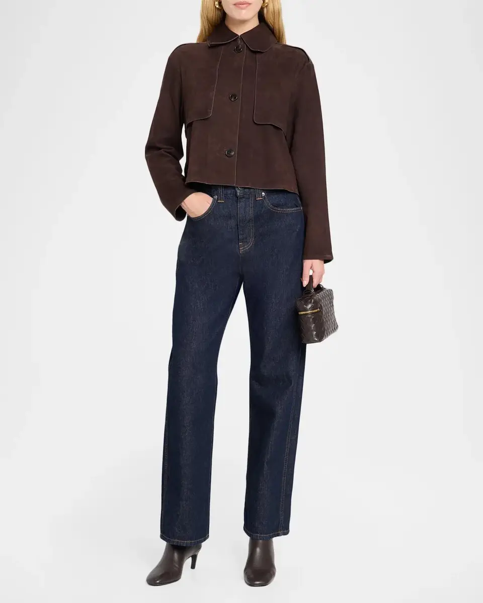 Theory Suede Cropped Trench Coat | Thumbnail 2