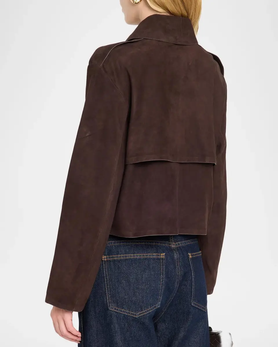 Theory Suede Cropped Trench Coat | Thumbnail 3