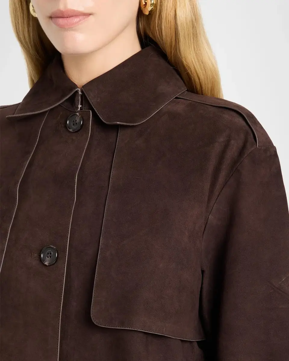 Theory Suede Cropped Trench Coat | Thumbnail 5