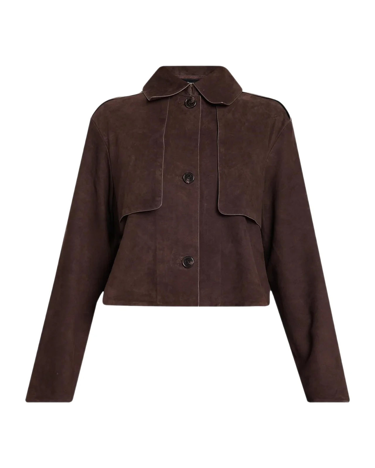 Theory Suede Cropped Trench Coat
