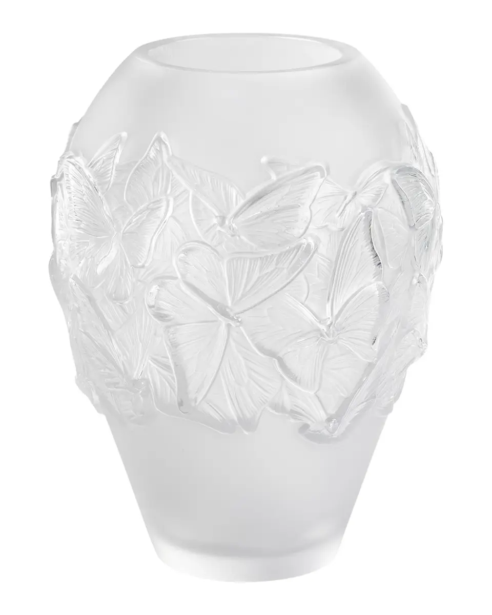 Lalique Papillons Medium Frosted Crystal Vase | Thumbnail 3 Lalique Papillons Medium Frosted Crystal Vase | Thumbnail 3