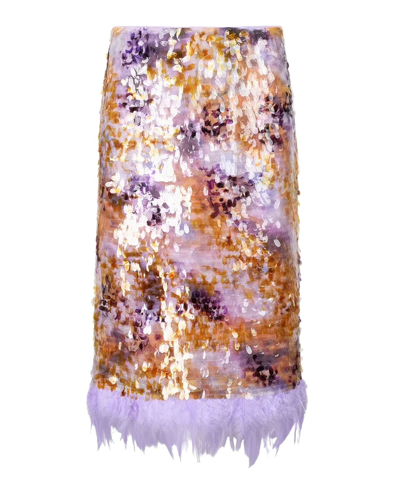 Staud Lark Sequined Feather-Hem Skirt | Thumbnail 1 Staud Lark Sequined Feather-Hem Skirt | Thumbnail 1