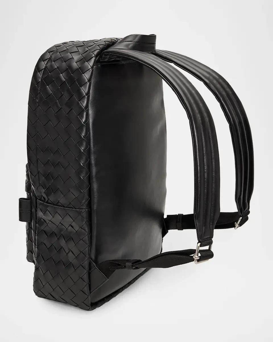 Bottega Veneta Men's Medium Intrecciato Leather Backpack | Thumbnail 3 Bottega Veneta Men's Medium Intrecciato Leather Backpack | Thumbnail 3