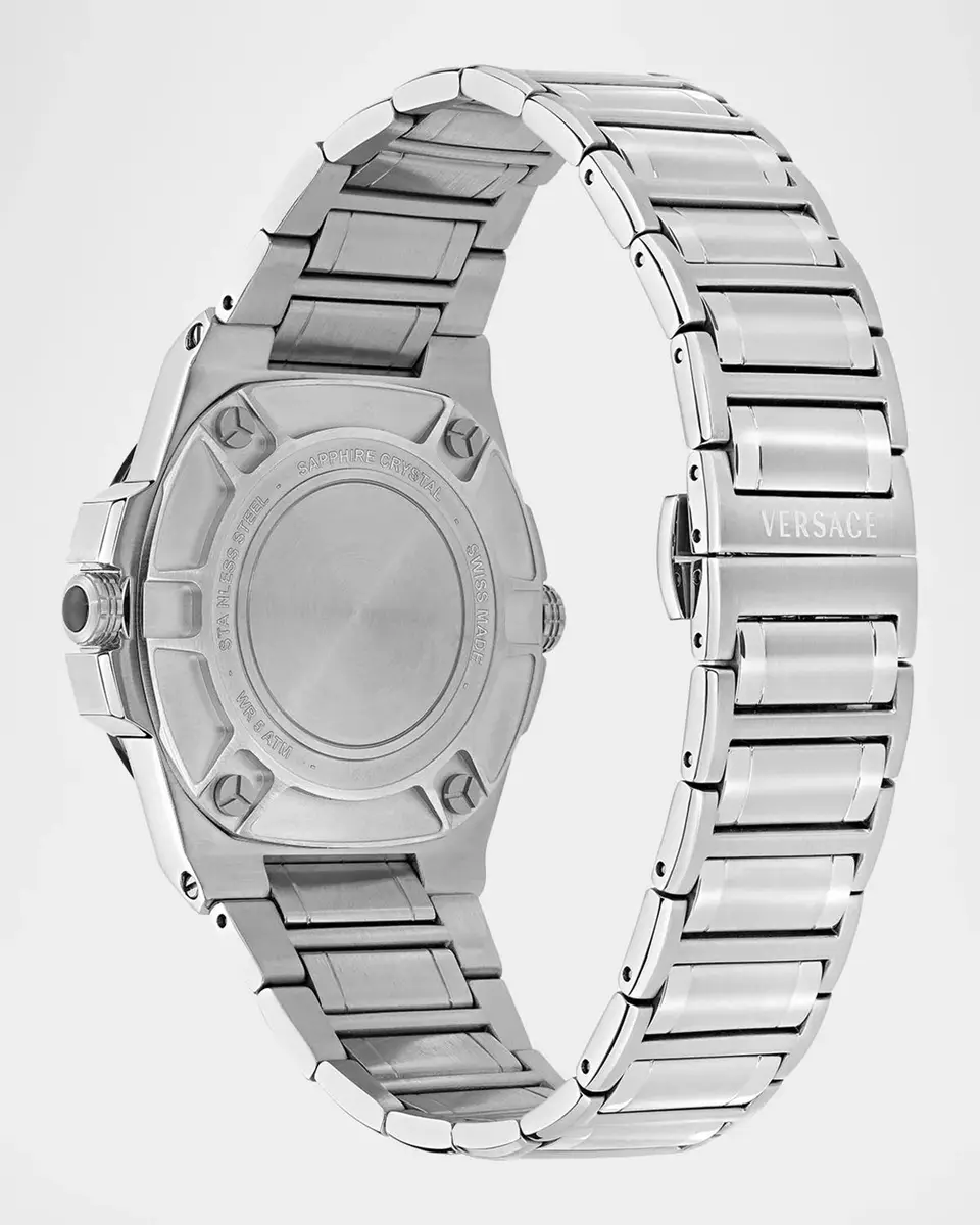 Versace Men's Greca Reaction GMT Stainless Steel Bracelet Watch, 44mm | Thumbnail 2 Versace Men's Greca Reaction GMT Stainless Steel Bracelet Watch, 44mm | Thumbnail 2