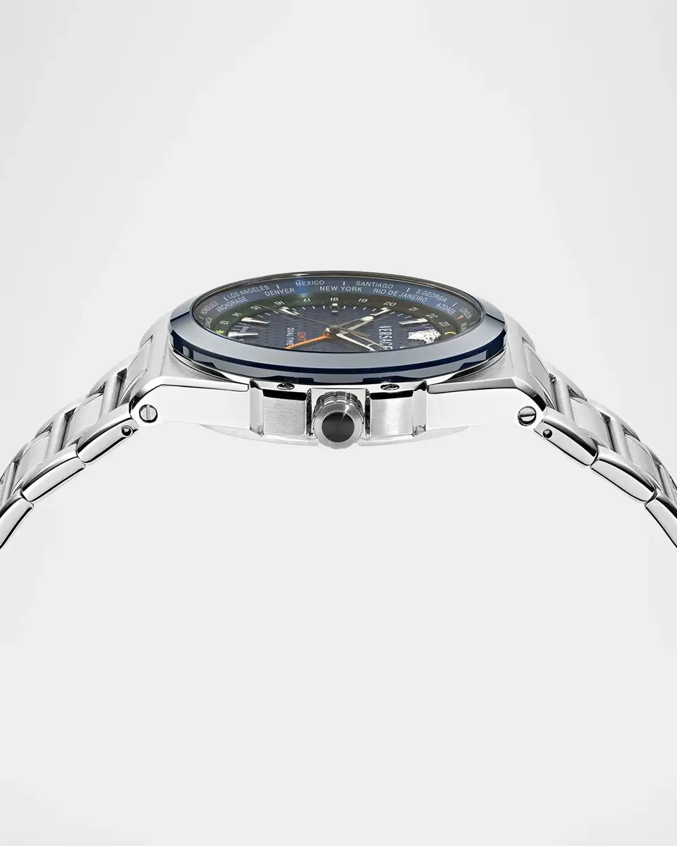 Versace Men's Greca Reaction GMT Stainless Steel Bracelet Watch, 44mm | Thumbnail 3 Versace Men's Greca Reaction GMT Stainless Steel Bracelet Watch, 44mm | Thumbnail 3