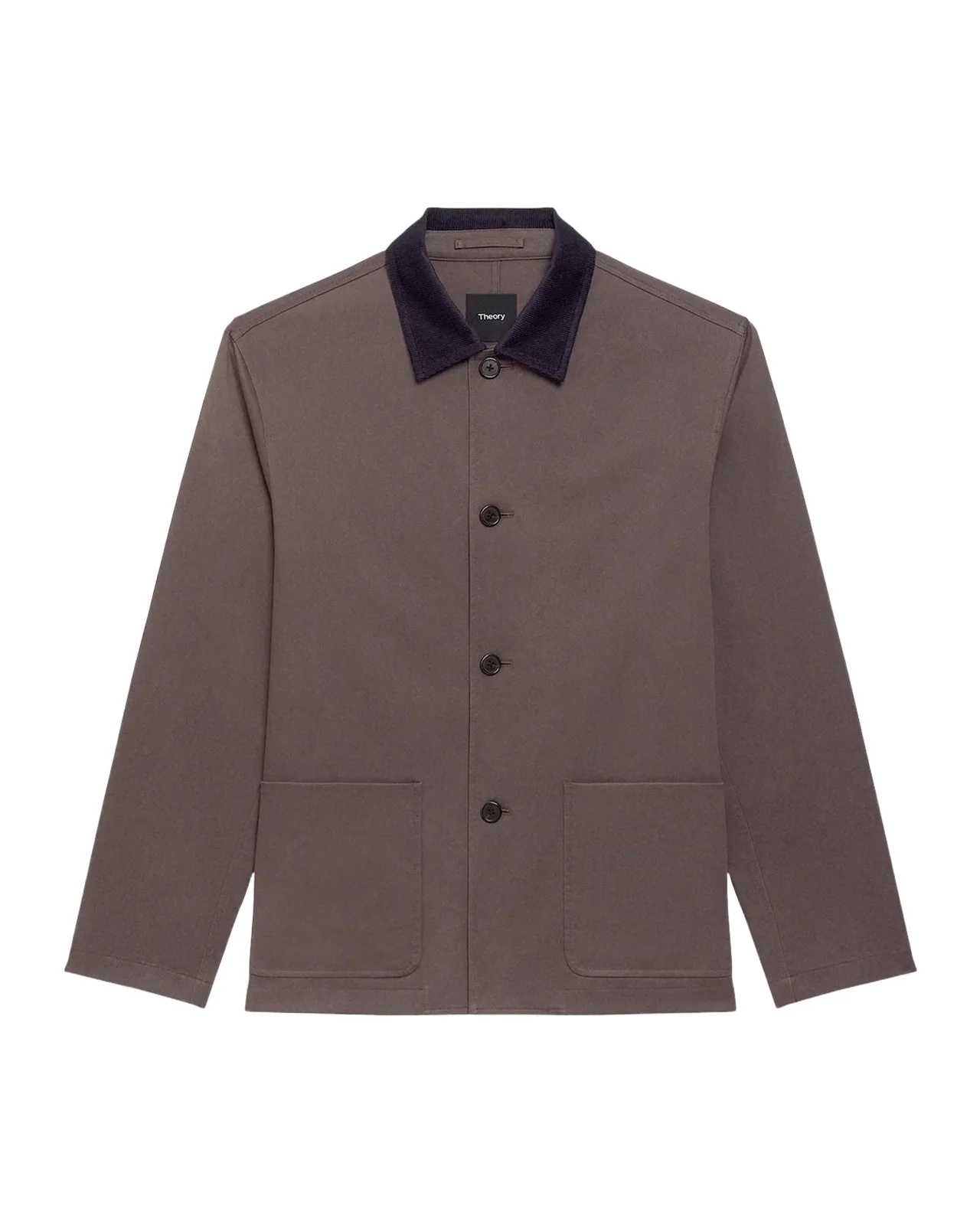 Theory Corduroy-Collar Cotton Twill Jacket