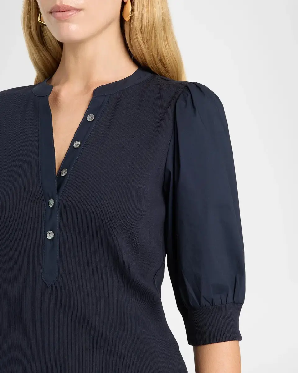 Veronica Beard Coralee Puff Sleeve Button-Front Top | Thumbnail 5 Veronica Beard Coralee Puff Sleeve Button-Front Top | Thumbnail 5