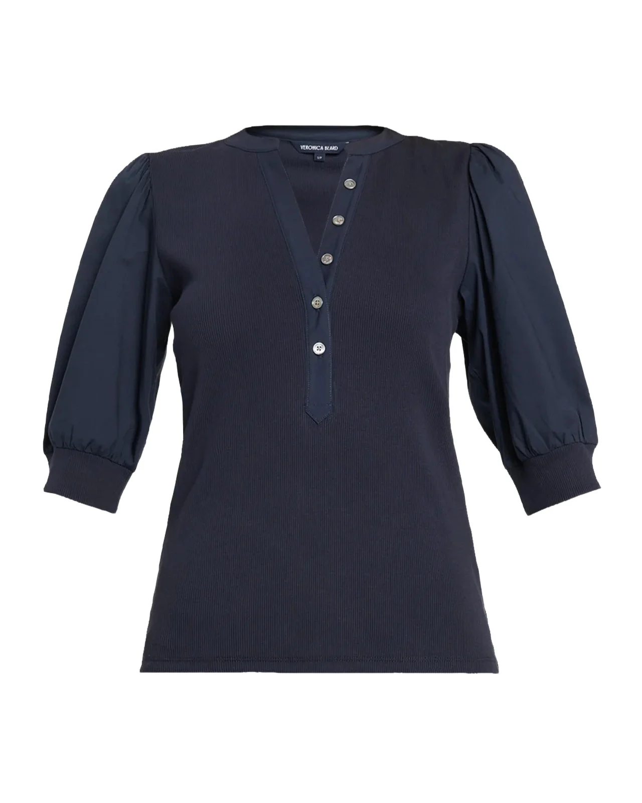 Coralee Puff Sleeve Button-Front Top