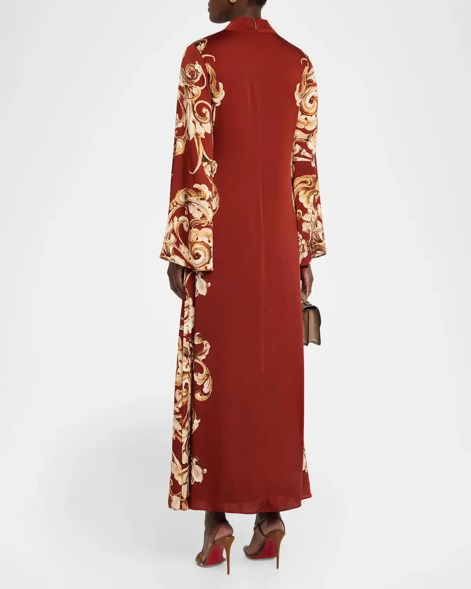 Elie Tahari The Analeia Scrollwork Mock-Neck Maxi Dress | Thumbnail 3 Elie Tahari The Analeia Scrollwork Mock-Neck Maxi Dress | Thumbnail 3