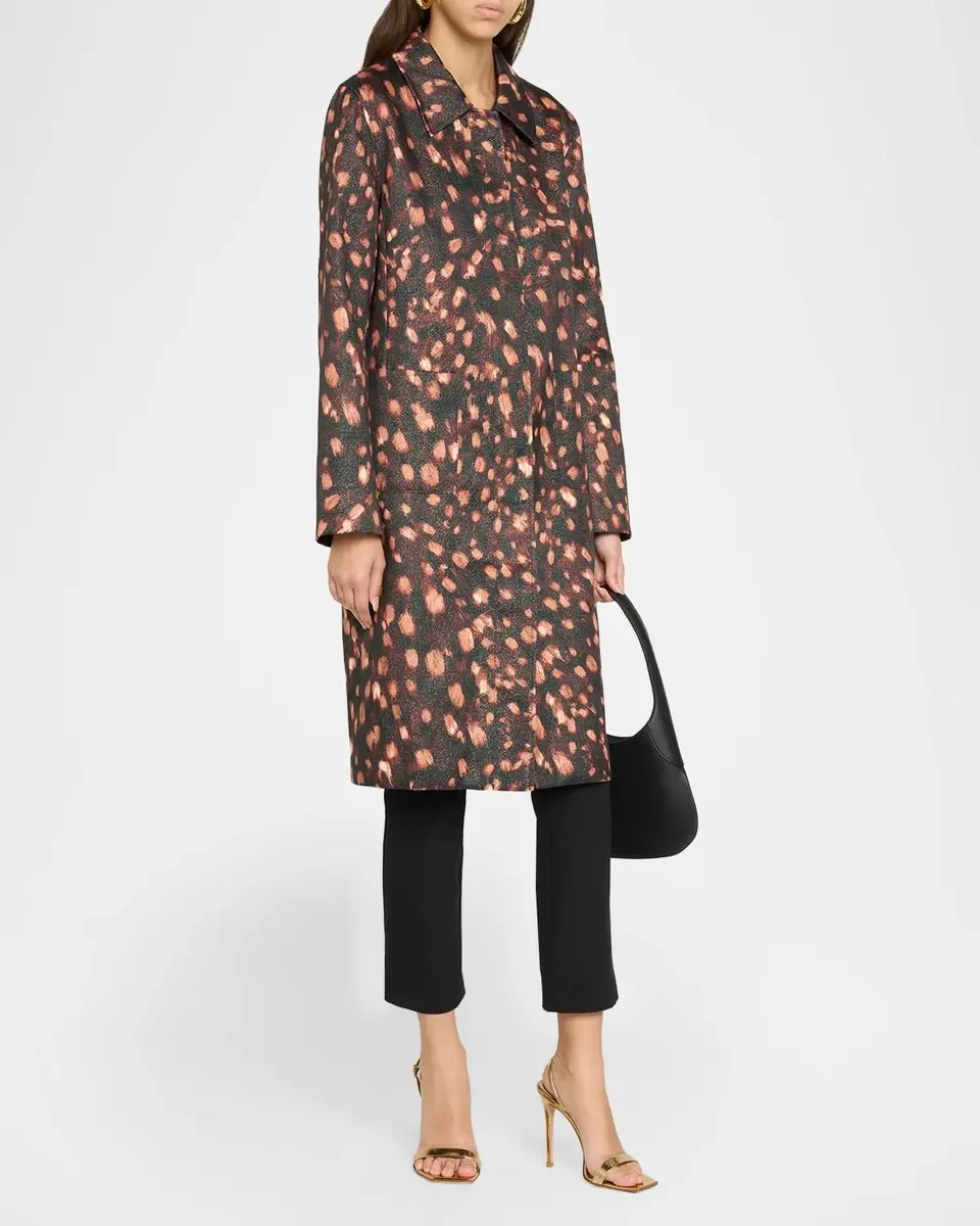 Milly Paityn Leopard-Print Jacquard Coat | Thumbnail 4 Milly Paityn Leopard-Print Jacquard Coat | Thumbnail 4