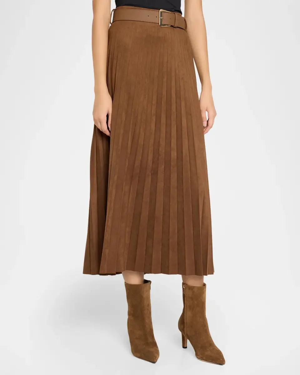 Milly Nayla Pleated A-Line Midi Skirt | Thumbnail 4 Milly Nayla Pleated A-Line Midi Skirt | Thumbnail 4