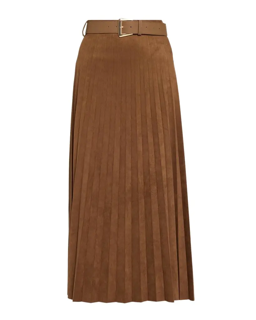 Milly Nayla Pleated A-Line Midi Skirt