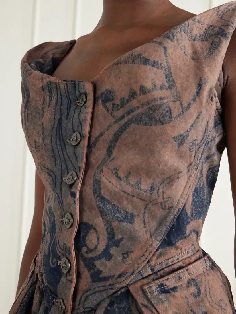 Vivienne Westwood Monday Vest Rinted Organic Denim Corset Top | Thumbnail 4 Vivienne Westwood Monday Vest Rinted Organic Denim Corset Top | Thumbnail 4