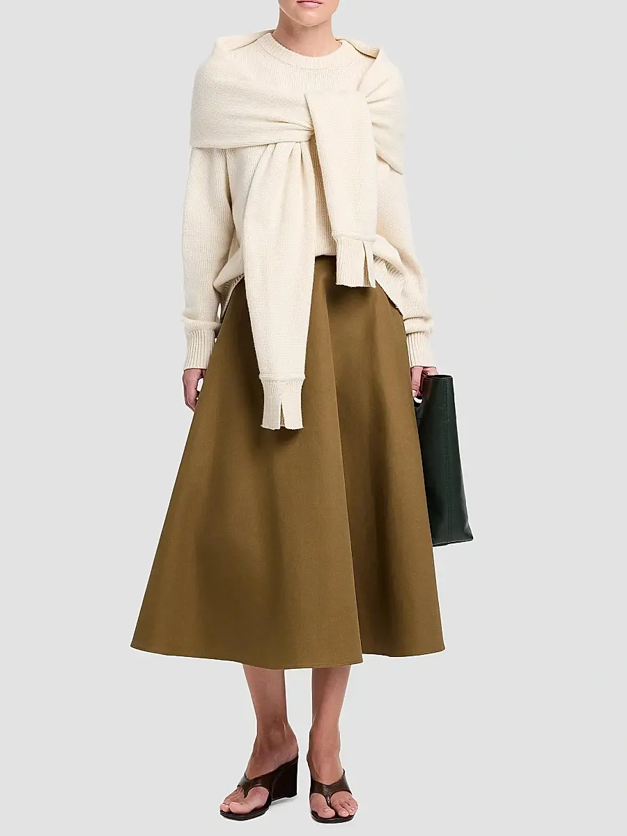 TWP Women's Full Sweep Circle Double-Canvas Cotton A-Line Midi Skirt | Thumbnail 2 TWP Women's Full Sweep Circle Double-Canvas Cotton A-Line Midi Skirt | Thumbnail 2