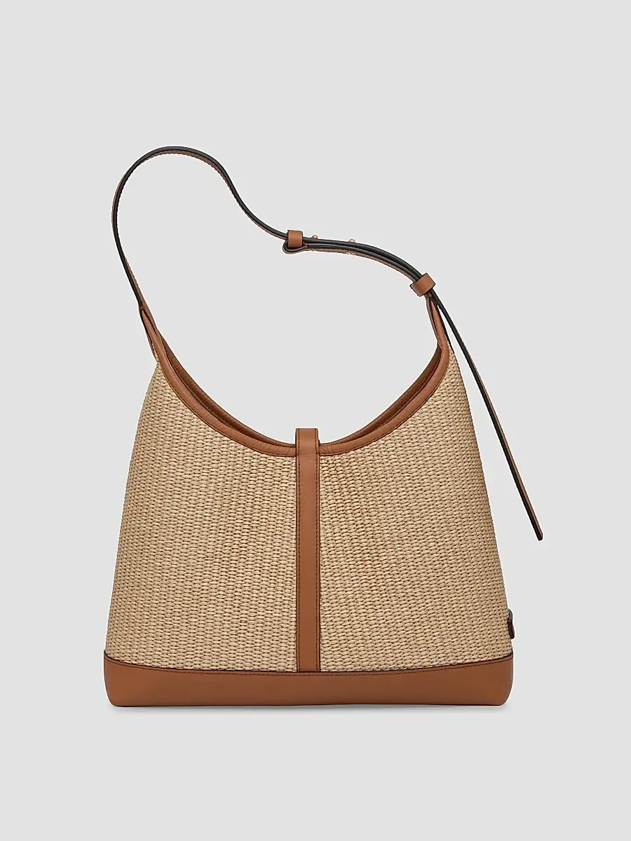 Strathberry Women's Kite Midi Woven Raffia Hobo Bag | Thumbnail 4 Strathberry Women's Kite Midi Woven Raffia Hobo Bag | Thumbnail 4