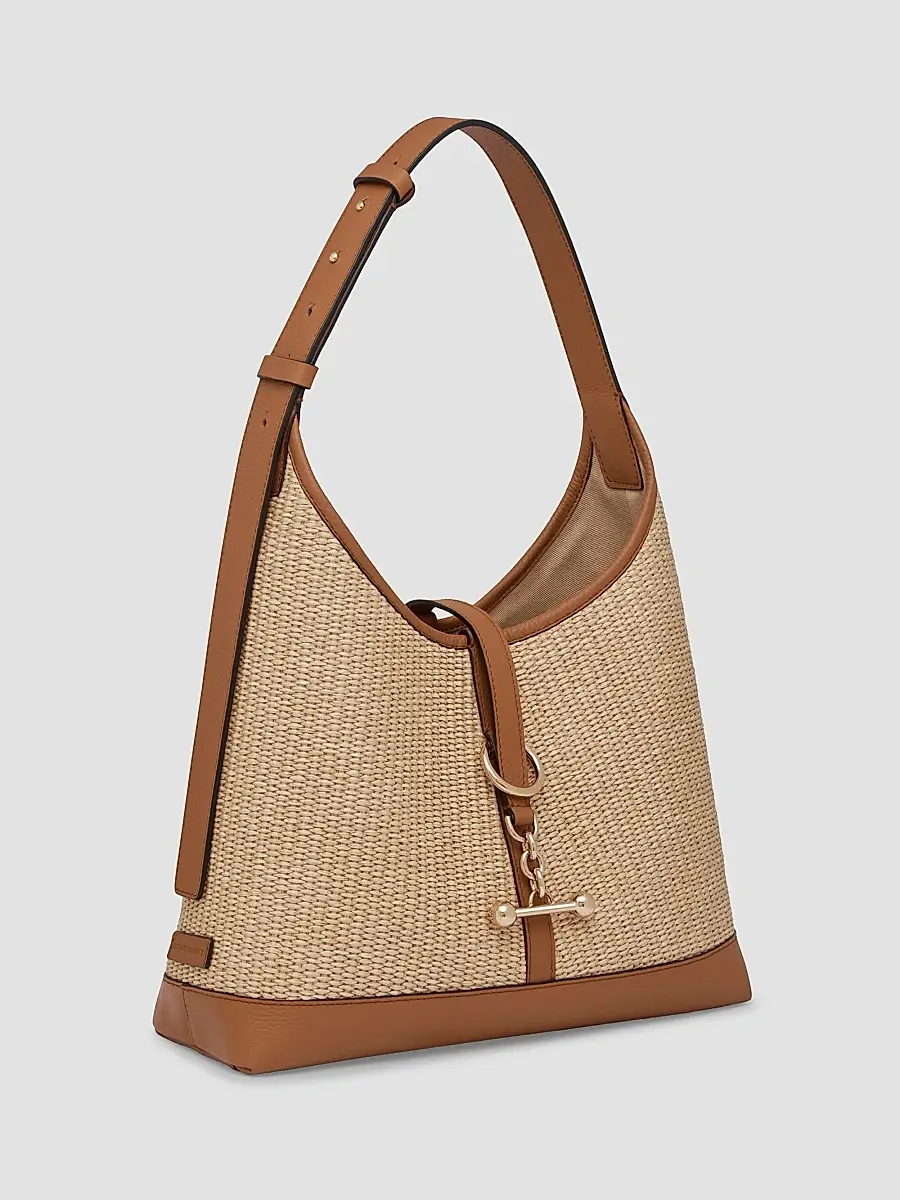 Strathberry Women's Kite Midi Woven Raffia Hobo Bag | Thumbnail 5 Strathberry Women's Kite Midi Woven Raffia Hobo Bag | Thumbnail 5