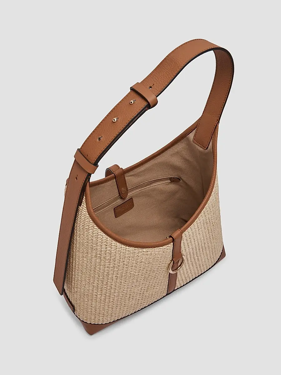 Strathberry Women's Kite Midi Woven Raffia Hobo Bag | Thumbnail 6 Strathberry Women's Kite Midi Woven Raffia Hobo Bag | Thumbnail 6