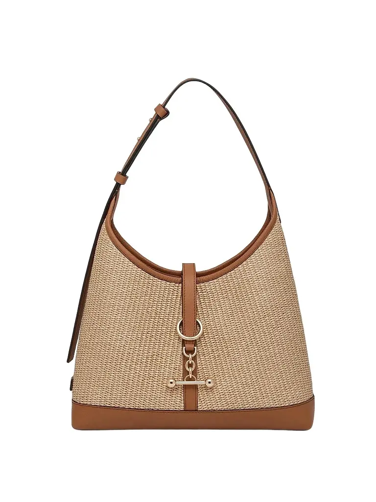 Strathberry Women's Kite Midi Woven Raffia Hobo Bag