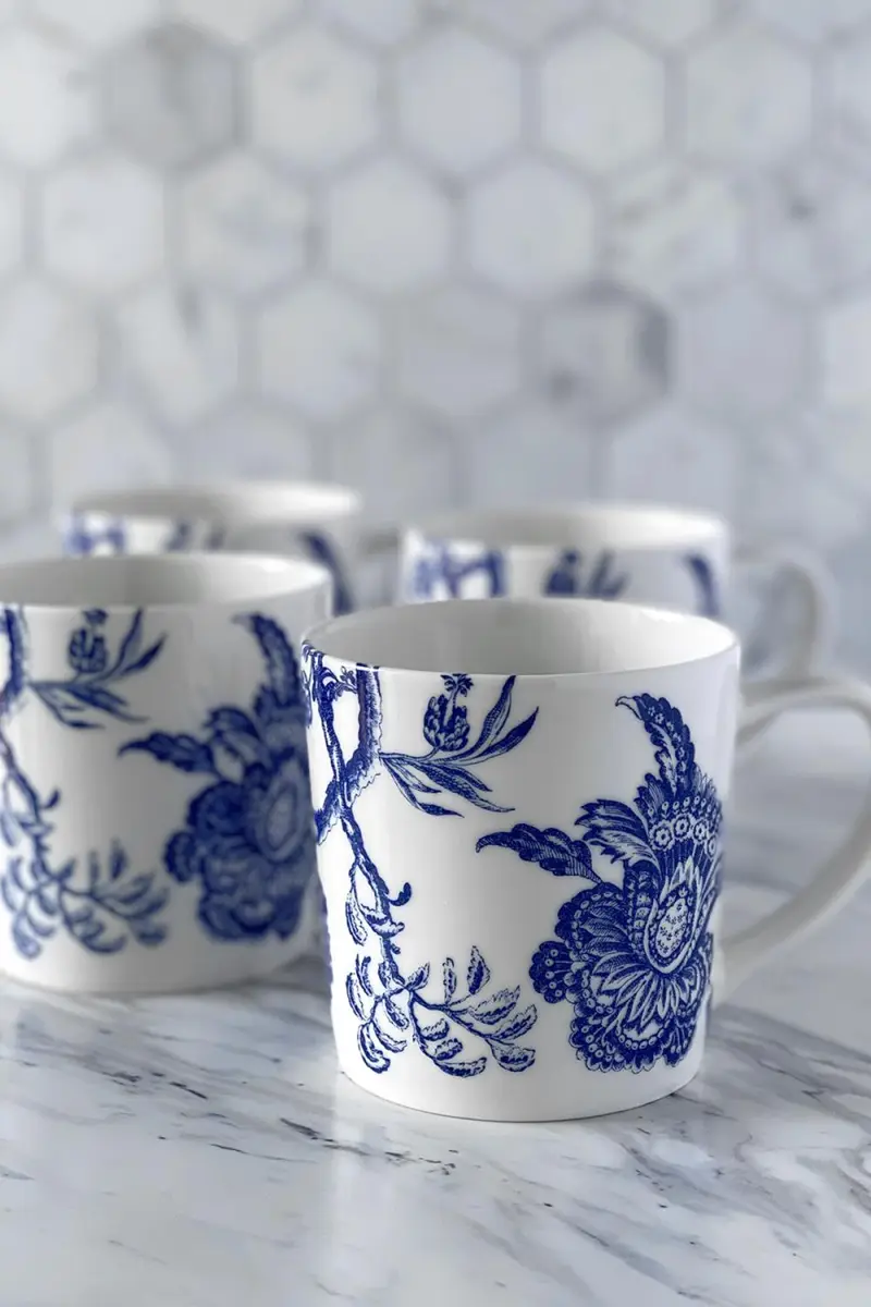Caskata Arcadia Blue Mugs, Set of 4 | Thumbnail 3 Caskata Arcadia Blue Mugs, Set of 4 | Thumbnail 3