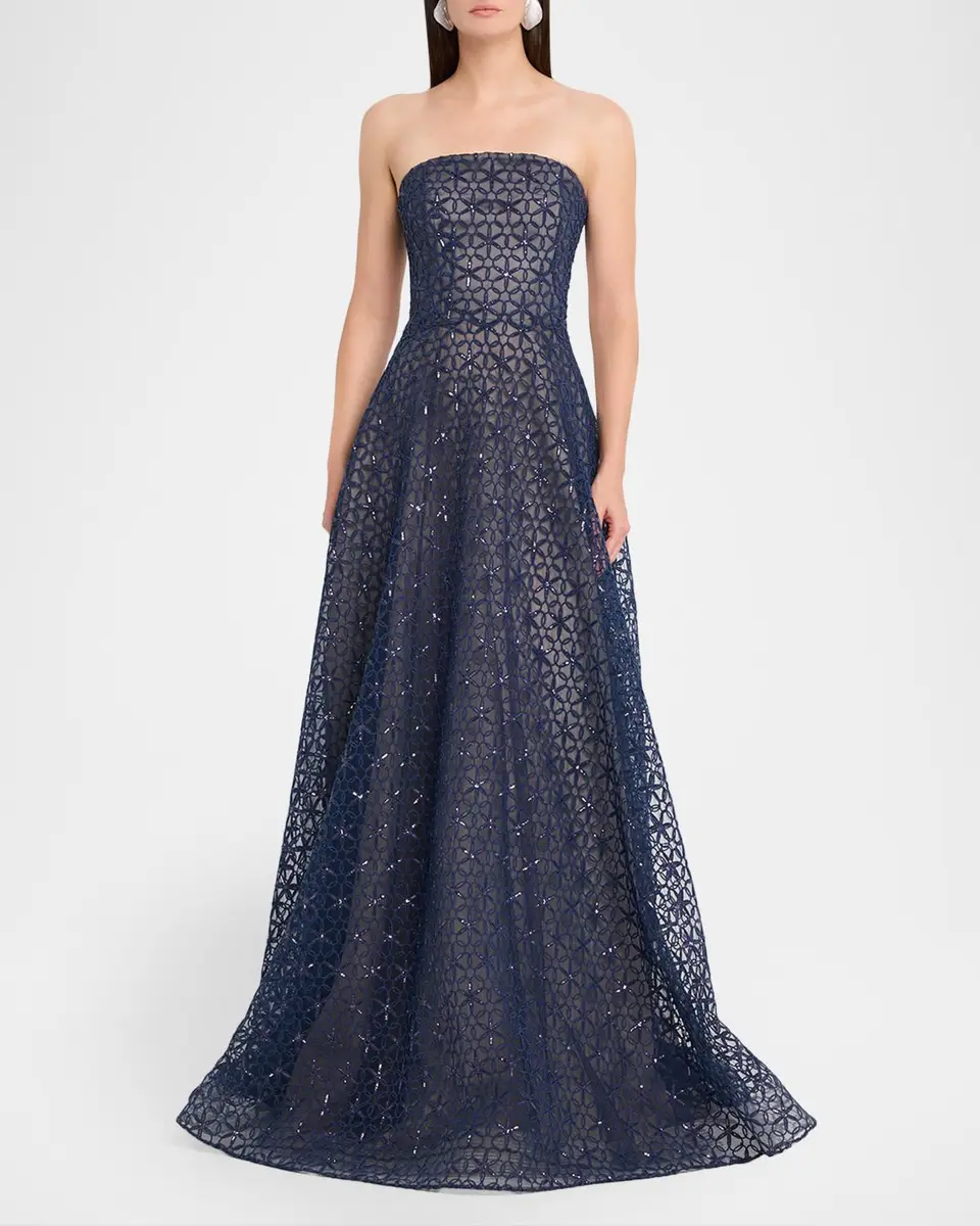 Naeem Khan Strapless Cording Gown | Thumbnail 2 Naeem Khan Strapless Cording Gown | Thumbnail 2