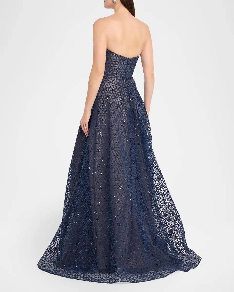 Naeem Khan Strapless Cording Gown | Thumbnail 3 Naeem Khan Strapless Cording Gown | Thumbnail 3