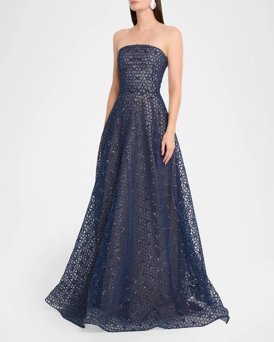 Naeem Khan Strapless Cording Gown | Thumbnail 4 Naeem Khan Strapless Cording Gown | Thumbnail 4