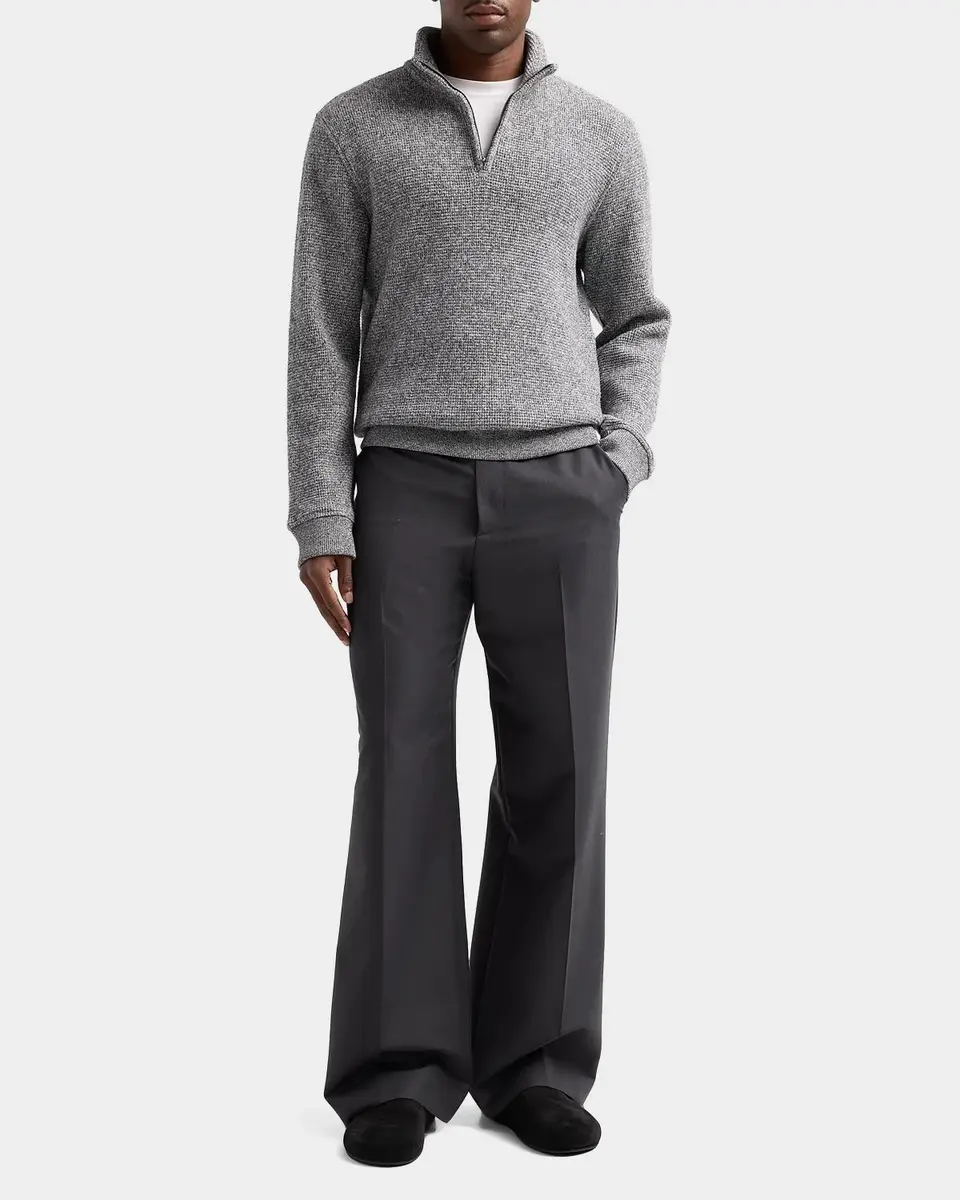 Vince Men's Brushed Waffle Half-Zip Sweater | Thumbnail 2 Vince Men's Brushed Waffle Half-Zip Sweater | Thumbnail 2
