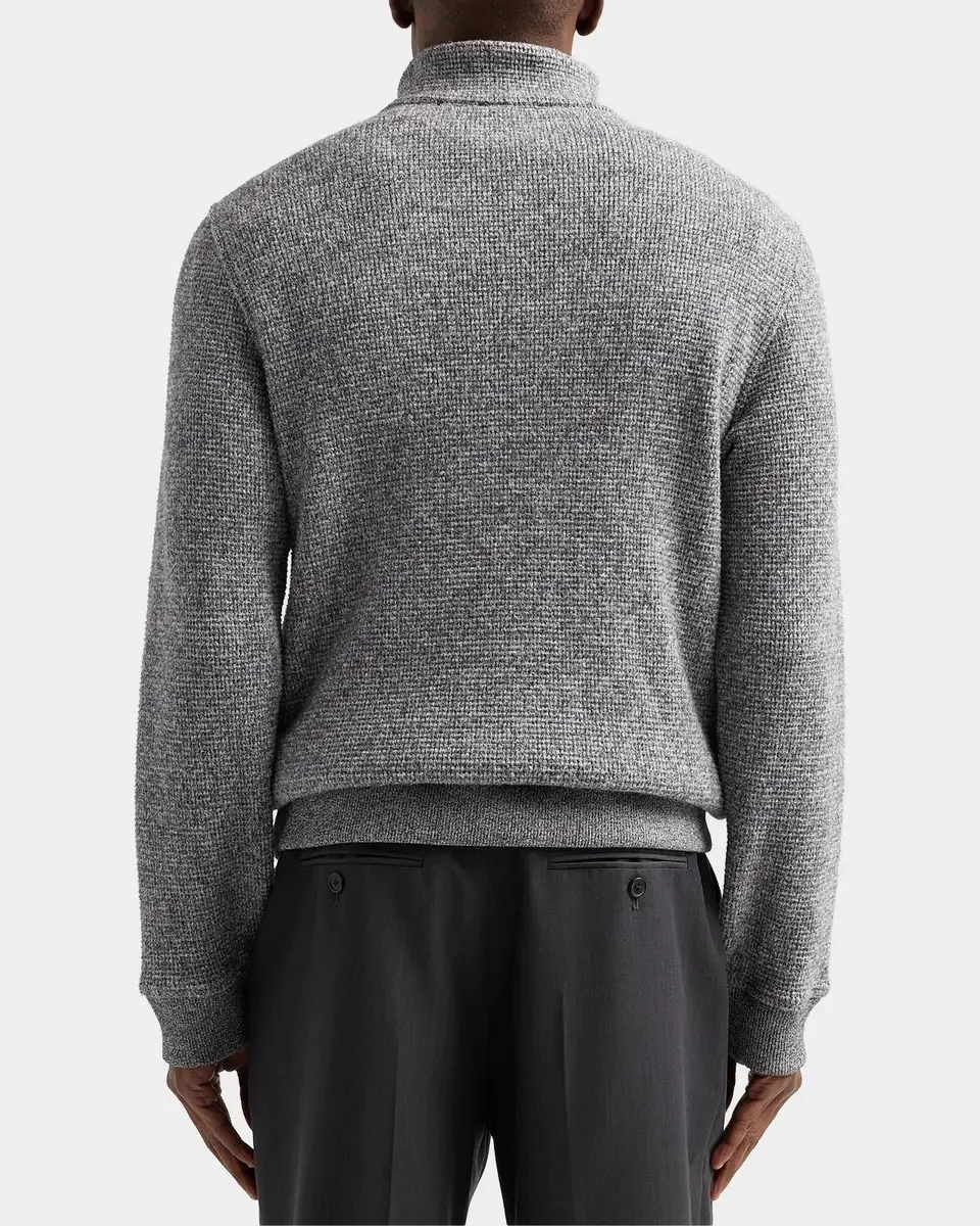 Vince Men's Brushed Waffle Half-Zip Sweater | Thumbnail 4 Vince Men's Brushed Waffle Half-Zip Sweater | Thumbnail 4