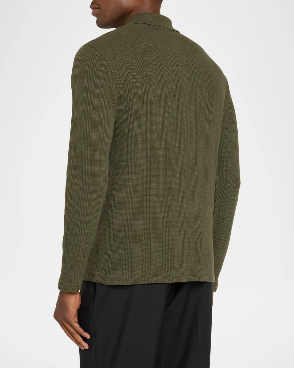 Vince Men's Long-Sleeve Textured Polo Shirt | Thumbnail 3 Vince Men's Long-Sleeve Textured Polo Shirt | Thumbnail 3