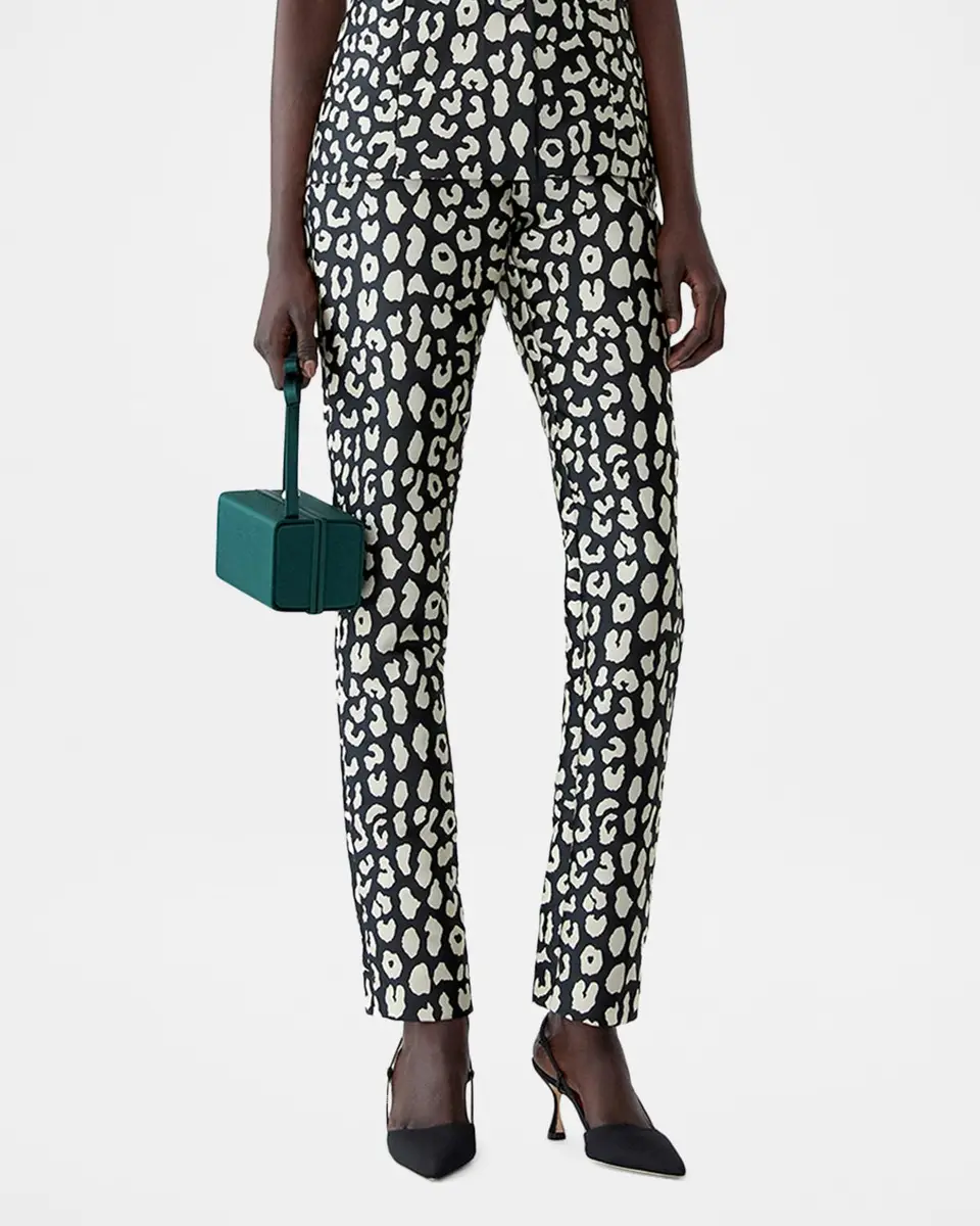 Carolina Herrera Leopard Jacquard Slim-Leg Ankle Cigarette Pants | Thumbnail 4 Carolina Herrera Leopard Jacquard Slim-Leg Ankle Cigarette Pants | Thumbnail 4