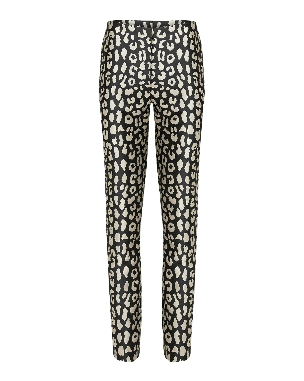 Carolina Herrera Leopard Jacquard Slim-Leg Ankle Cigarette Pants