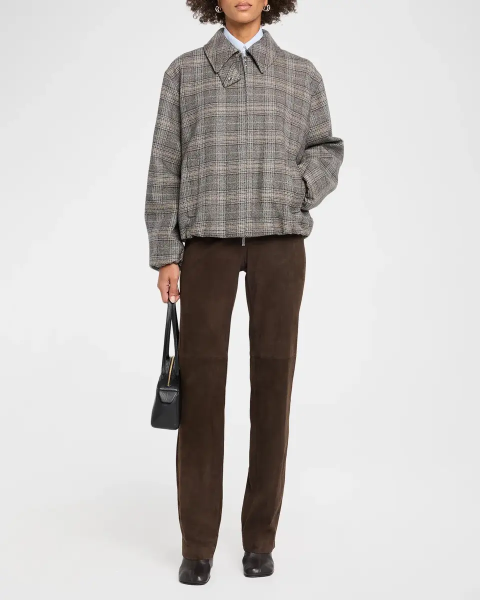 Lafayette 148 New York Bond Slim-Fit Suede Pants | Thumbnail 2