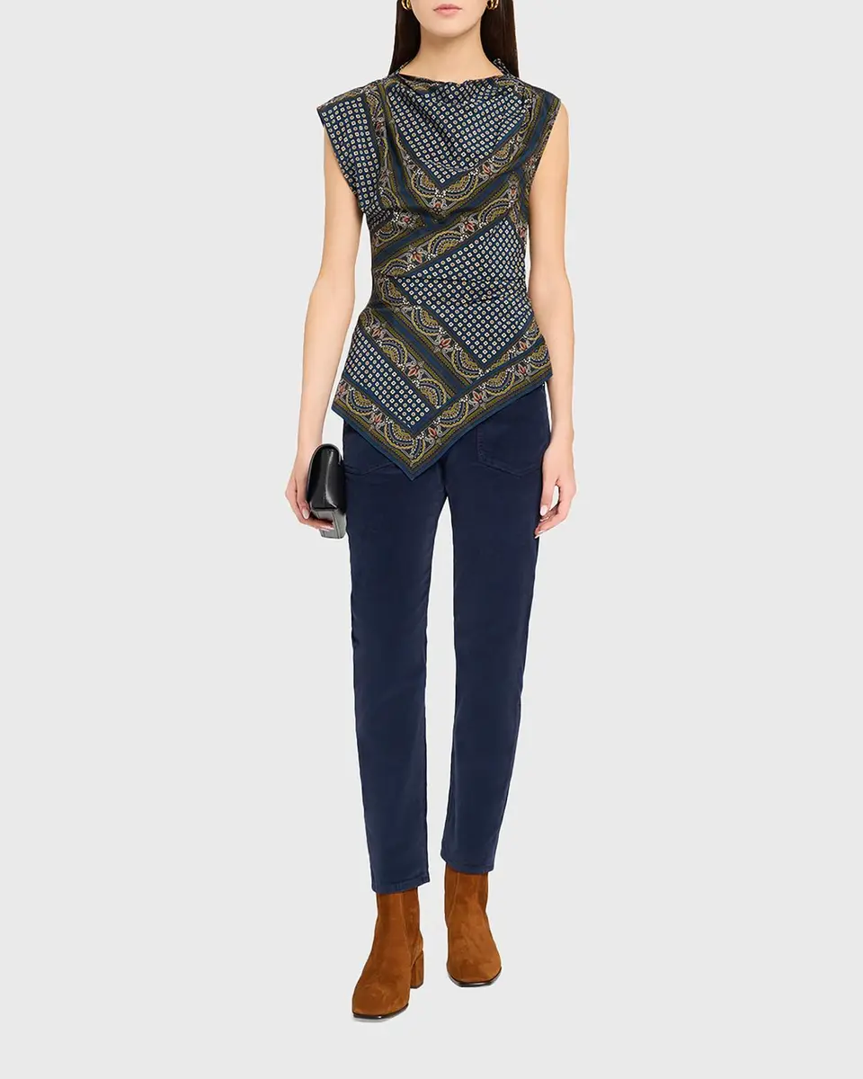 Veronica Beard Yvonne Paisley Silk-Blend Asymmetric Top | Thumbnail 2 Veronica Beard Yvonne Paisley Silk-Blend Asymmetric Top | Thumbnail 2