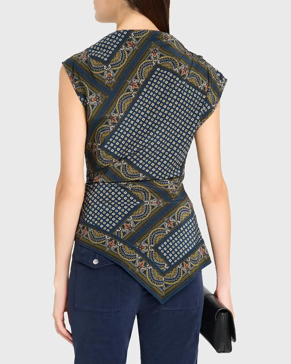 Veronica Beard Yvonne Paisley Silk-Blend Asymmetric Top | Thumbnail 3 Veronica Beard Yvonne Paisley Silk-Blend Asymmetric Top | Thumbnail 3