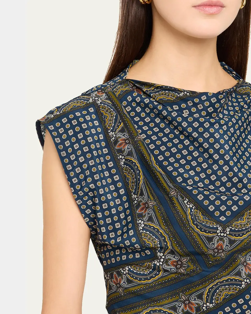 Veronica Beard Yvonne Paisley Silk-Blend Asymmetric Top | Thumbnail 5 Veronica Beard Yvonne Paisley Silk-Blend Asymmetric Top | Thumbnail 5