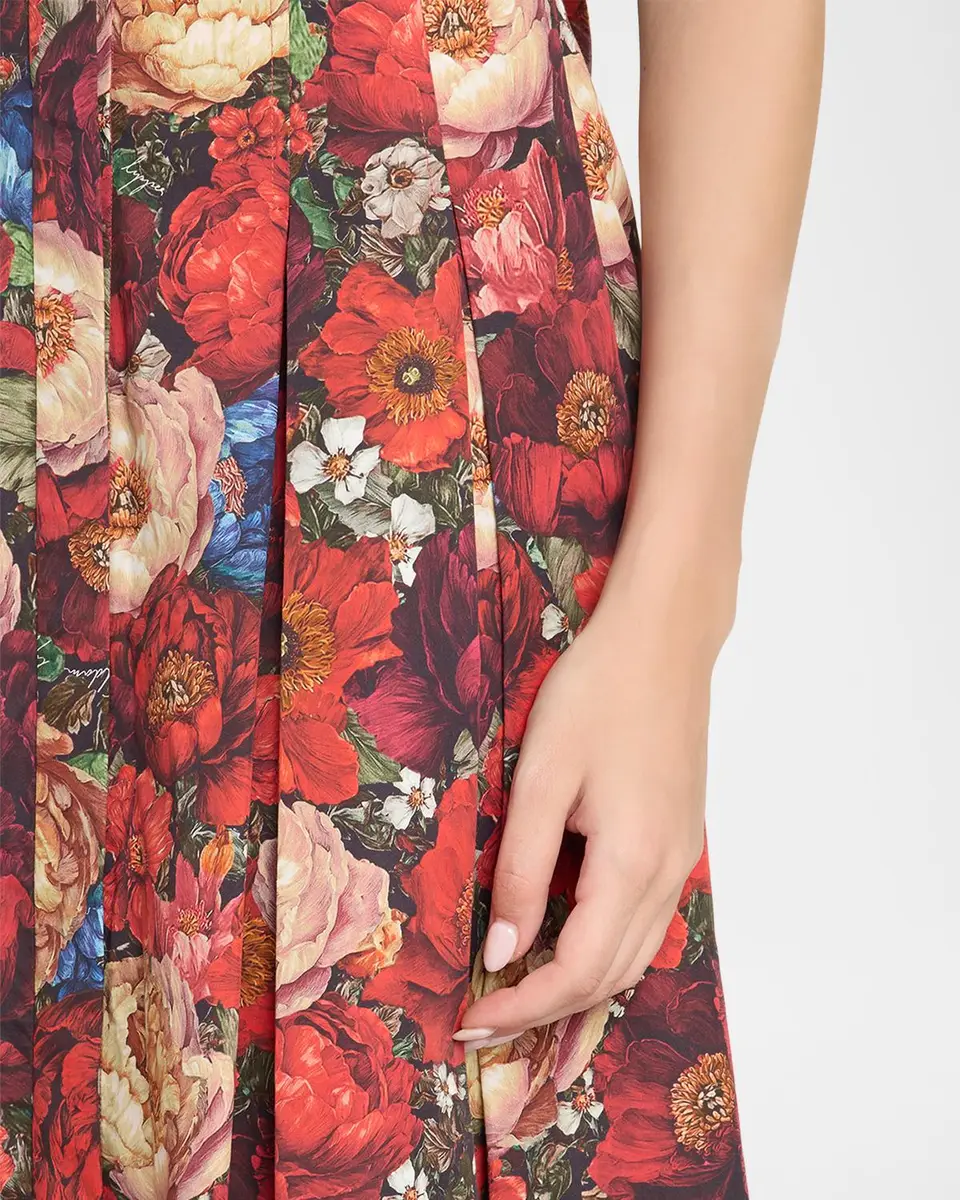 Adam Lippes Leighton Belted Floral Poplin Midi Dress | Thumbnail 5 Adam Lippes Leighton Belted Floral Poplin Midi Dress | Thumbnail 5