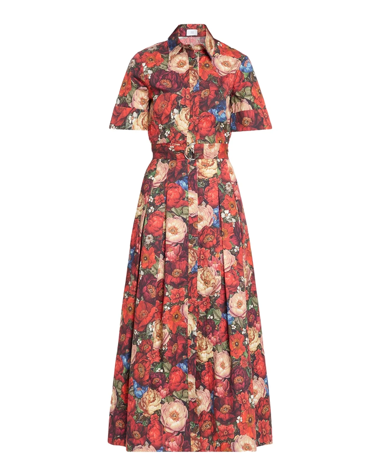 Leighton Belted Floral Poplin Midi Dress
