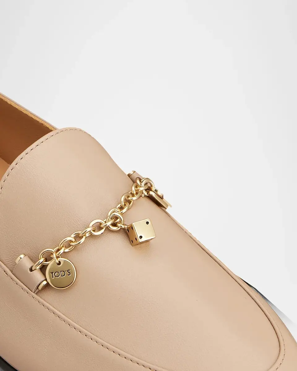 Tod's Nappa Leather Chain Loafers with Charms | Thumbnail 4 Tod's Nappa Leather Chain Loafers with Charms | Thumbnail 4