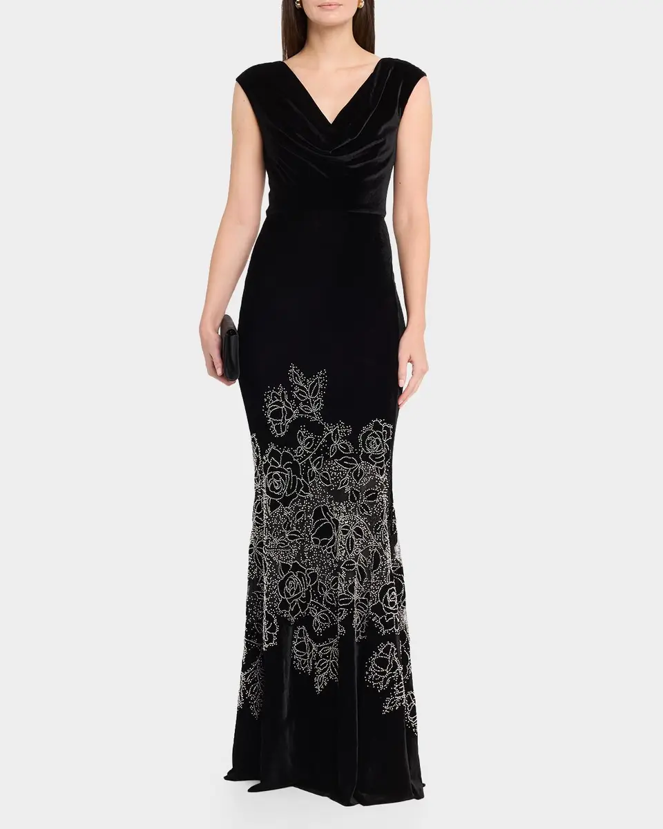 THEIA Ophelia Beaded Velvet Gown | Thumbnail 2 THEIA Ophelia Beaded Velvet Gown | Thumbnail 2