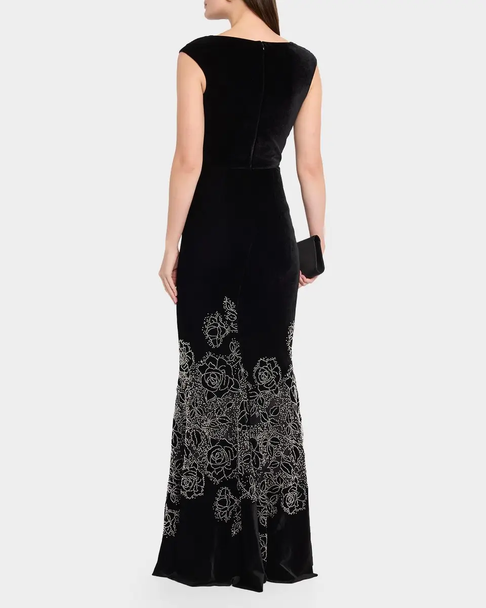 THEIA Ophelia Beaded Velvet Gown | Thumbnail 3 THEIA Ophelia Beaded Velvet Gown | Thumbnail 3