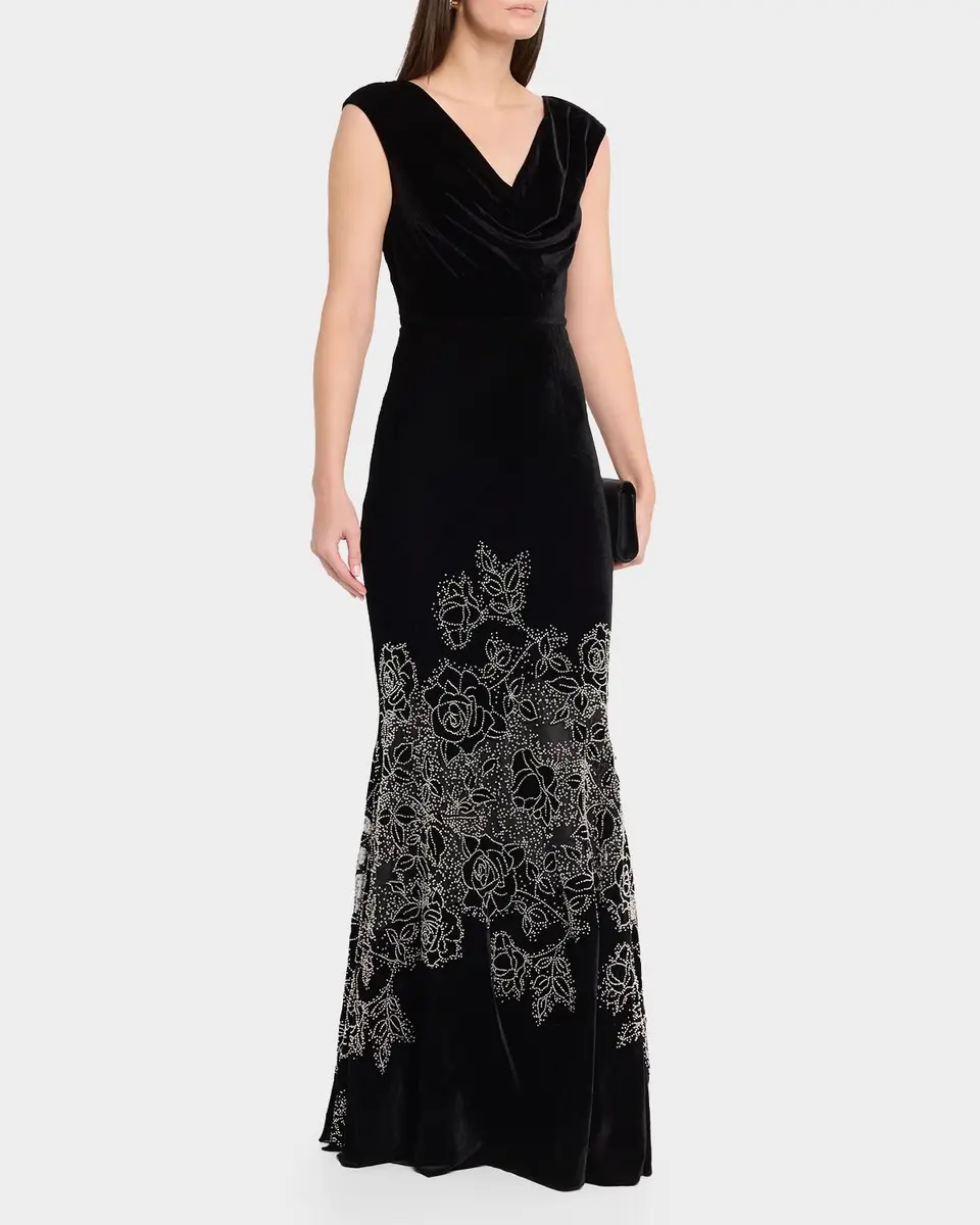 THEIA Ophelia Beaded Velvet Gown | Thumbnail 4 THEIA Ophelia Beaded Velvet Gown | Thumbnail 4
