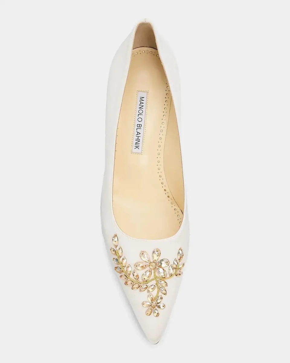 Manolo Blahnik Pasadislo Embellished Satin Pumps | Thumbnail 4 Manolo Blahnik Pasadislo Embellished Satin Pumps | Thumbnail 4