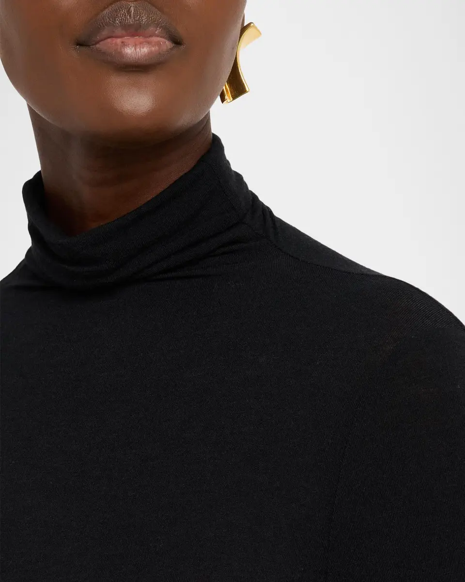 Lafayette 148 New York Elongated Viscose-Cashmere Jersey Turtleneck | Thumbnail 5 Lafayette 148 New York Elongated Viscose-Cashmere Jersey Turtleneck | Thumbnail 5