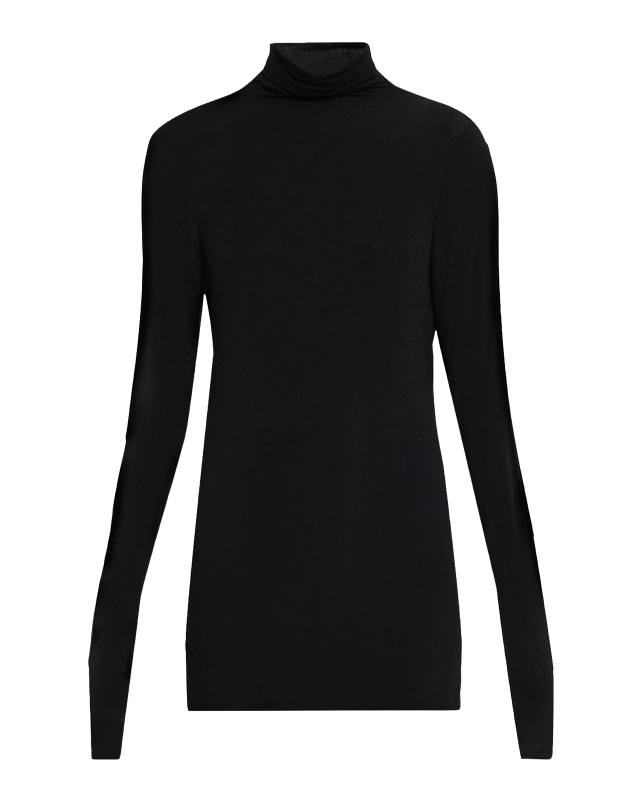 Lafayette 148 New York Elongated Viscose-Cashmere Jersey Turtleneck