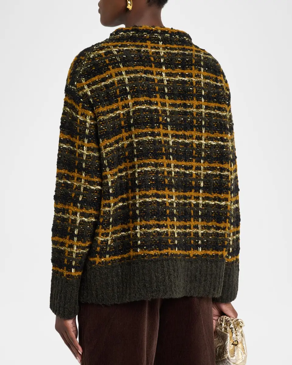 Lafayette 148 New York Crewneck Check Knit Sweater | Thumbnail 3 Lafayette 148 New York Crewneck Check Knit Sweater | Thumbnail 3