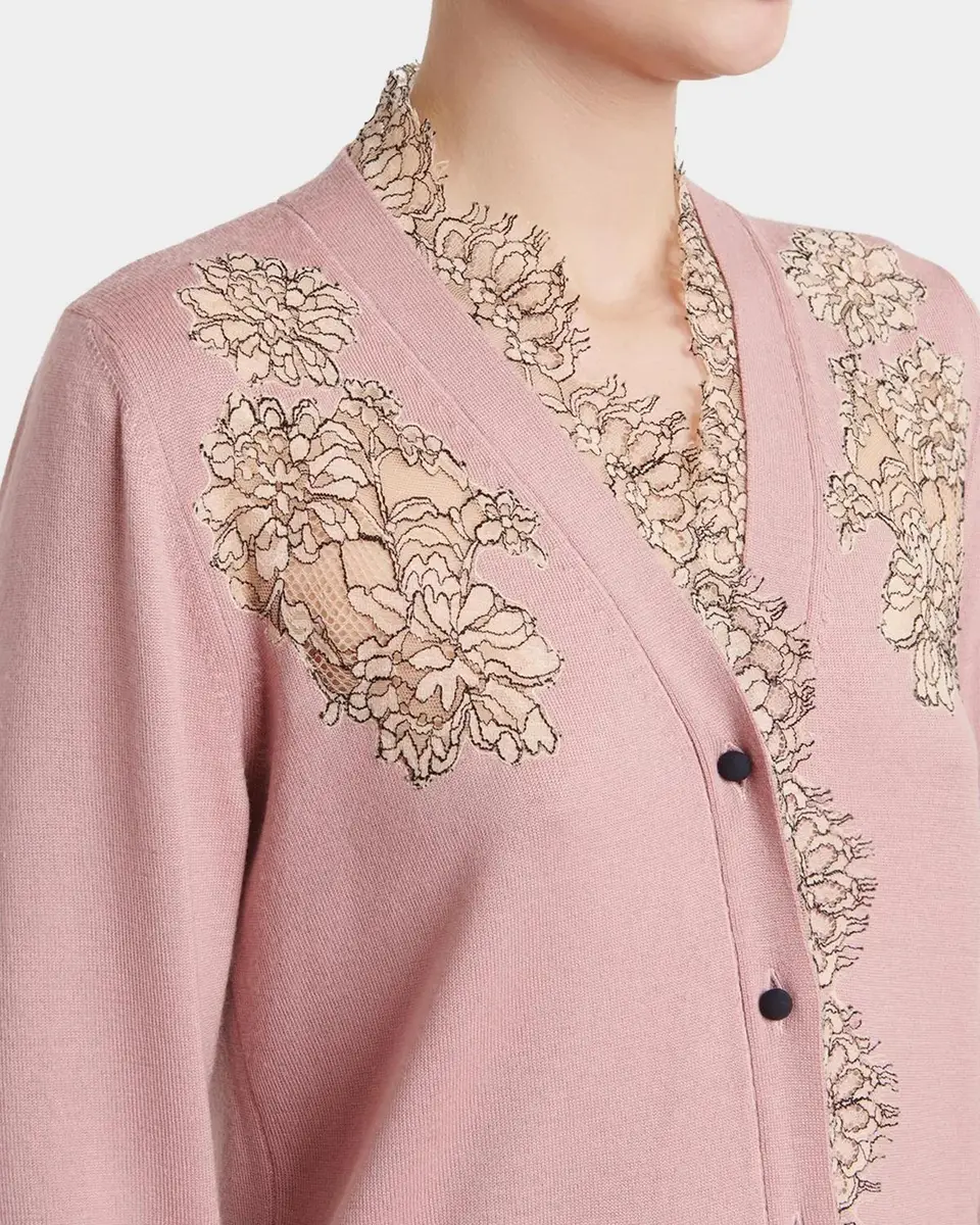 Valentino Garavani Scalloped Lace V-Neck Cardigan | Thumbnail 5