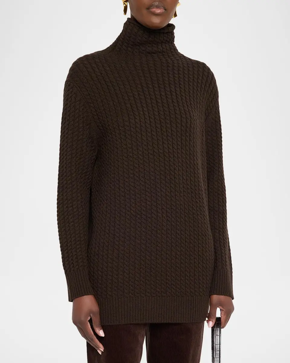 Lafayette 148 New York Cable-Knit Cashmere Turtleneck Sweater | Thumbnail 4 Lafayette 148 New York Cable-Knit Cashmere Turtleneck Sweater | Thumbnail 4