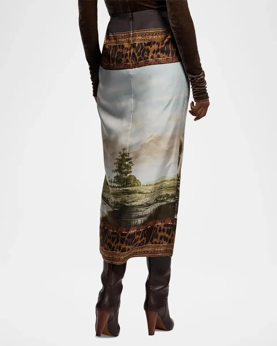 Ralph Lauren Collection Debbie Scenic-Print Silk Twill Skirt | Thumbnail 3 Ralph Lauren Collection Debbie Scenic-Print Silk Twill Skirt | Thumbnail 3