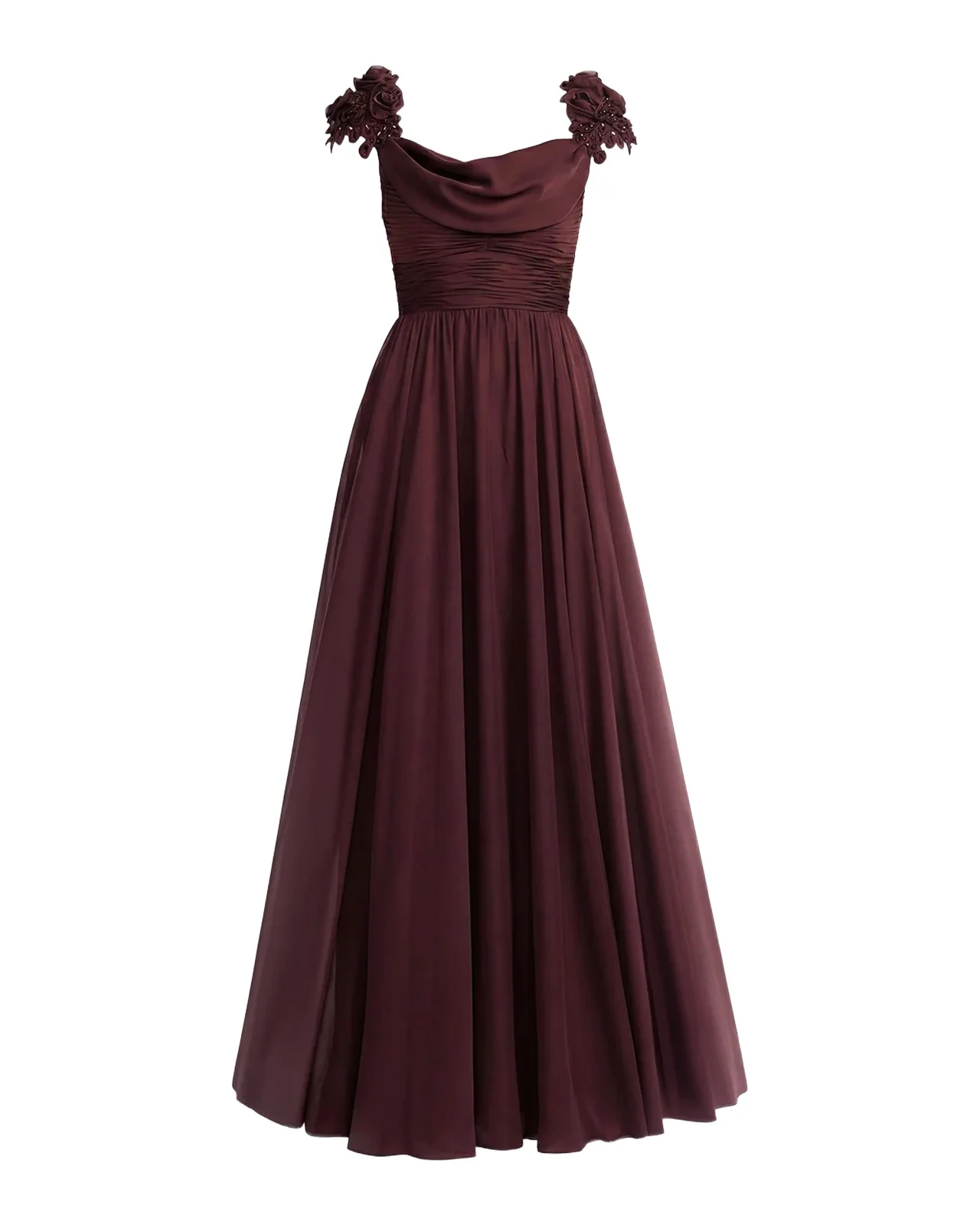 Mac Duggal Beaded Chiffon Cap-Sleeve Gown