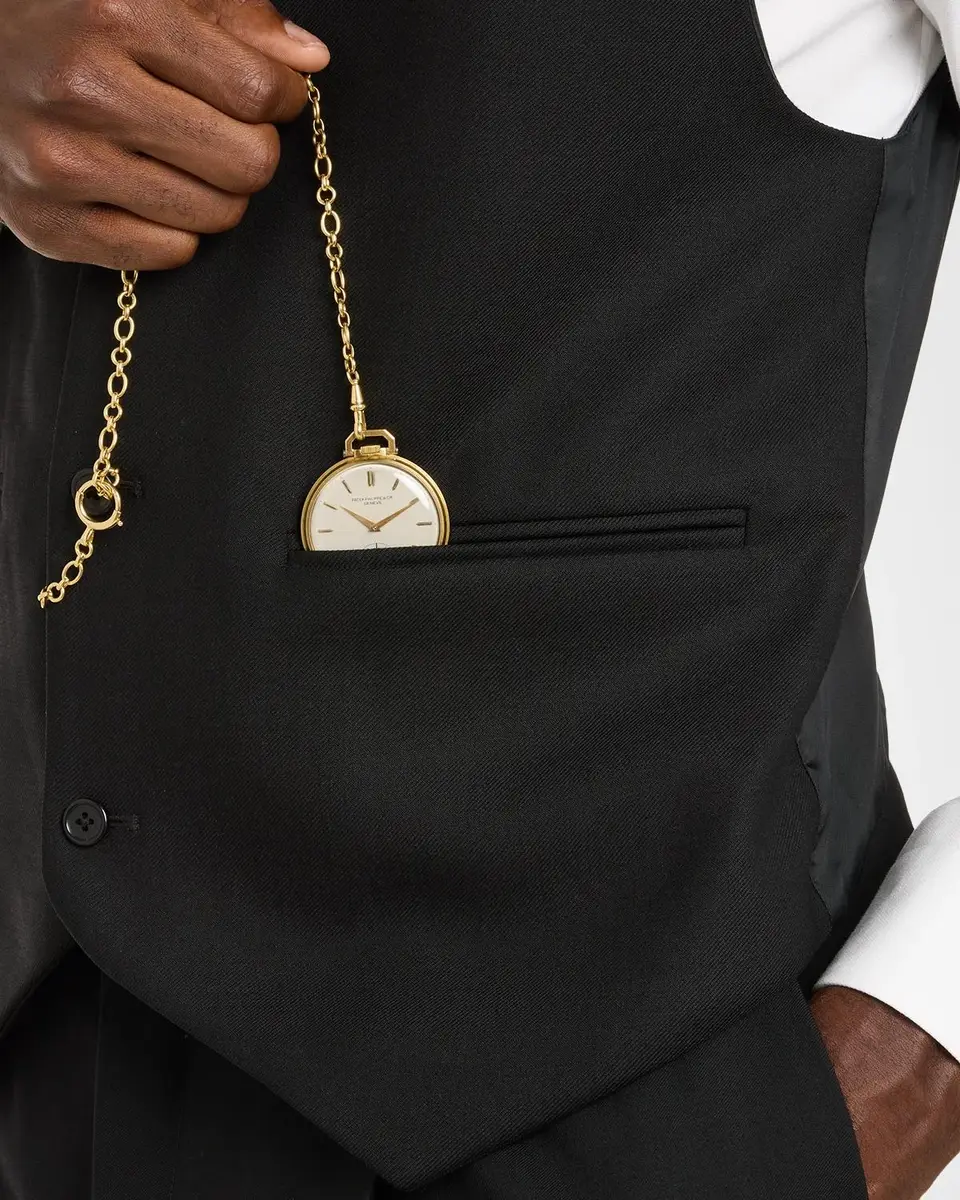 Vintage Watches Men's 18K Yellow Gold Open-Face Dress Pocket Watch, 44mm | Thumbnail 2